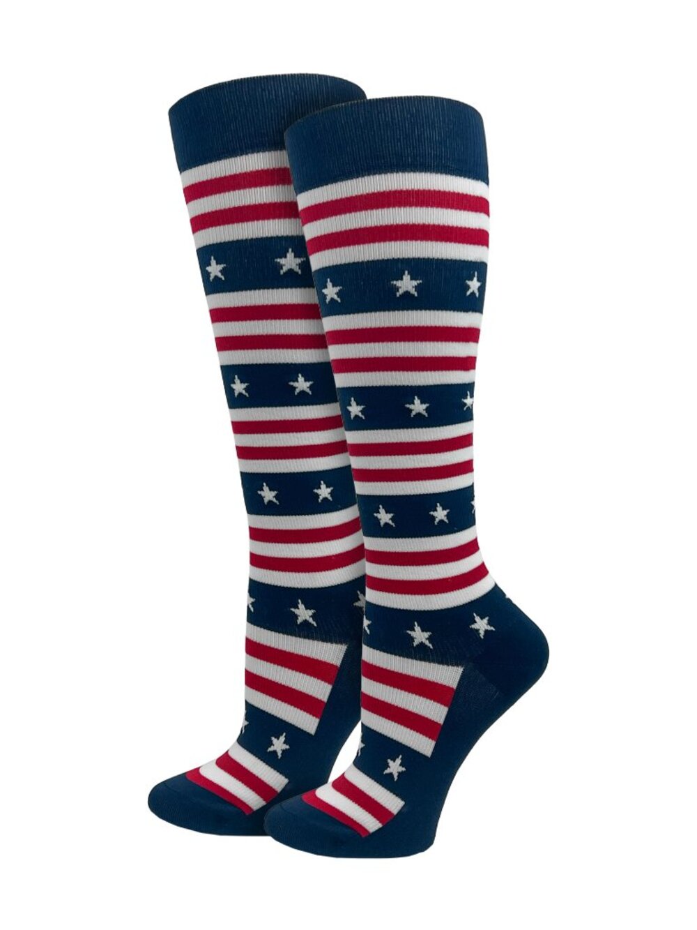 USA Stars & Stripes 10-14mmHG Compression Socks | Nurse Travel Server Teacher